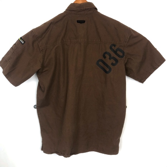 DrunknMunky Brown Button Down Shirt XL - Picture 3 of 8